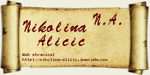 Nikolina Aličić vizit kartica